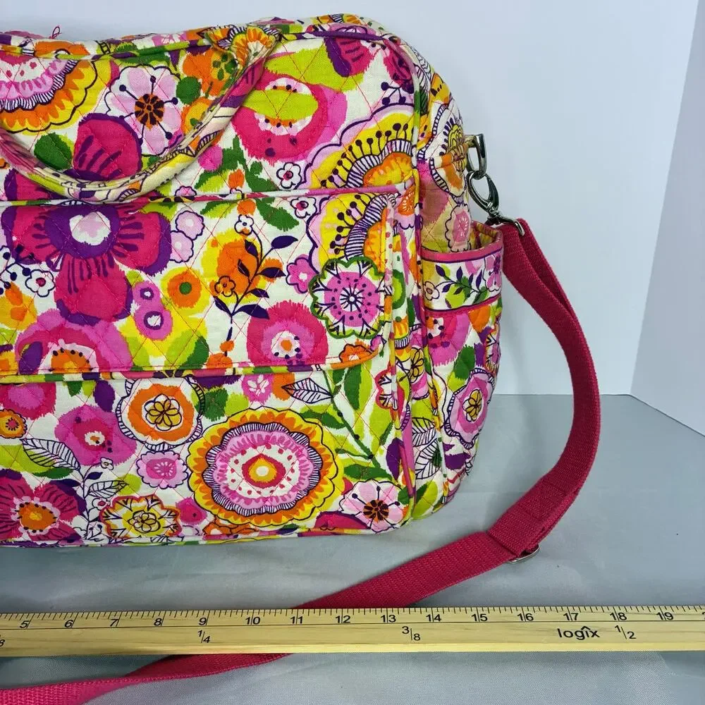 Vera Bradley Weekender Pink Floral Multicolor Bag Travel Vacay Cottagecore EUC